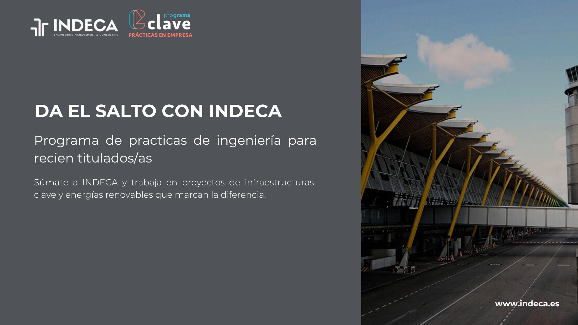 Indeca busca ingeniero recién titulado para prácticas remuneradas en energías renovables y proyectos multidisciplinares